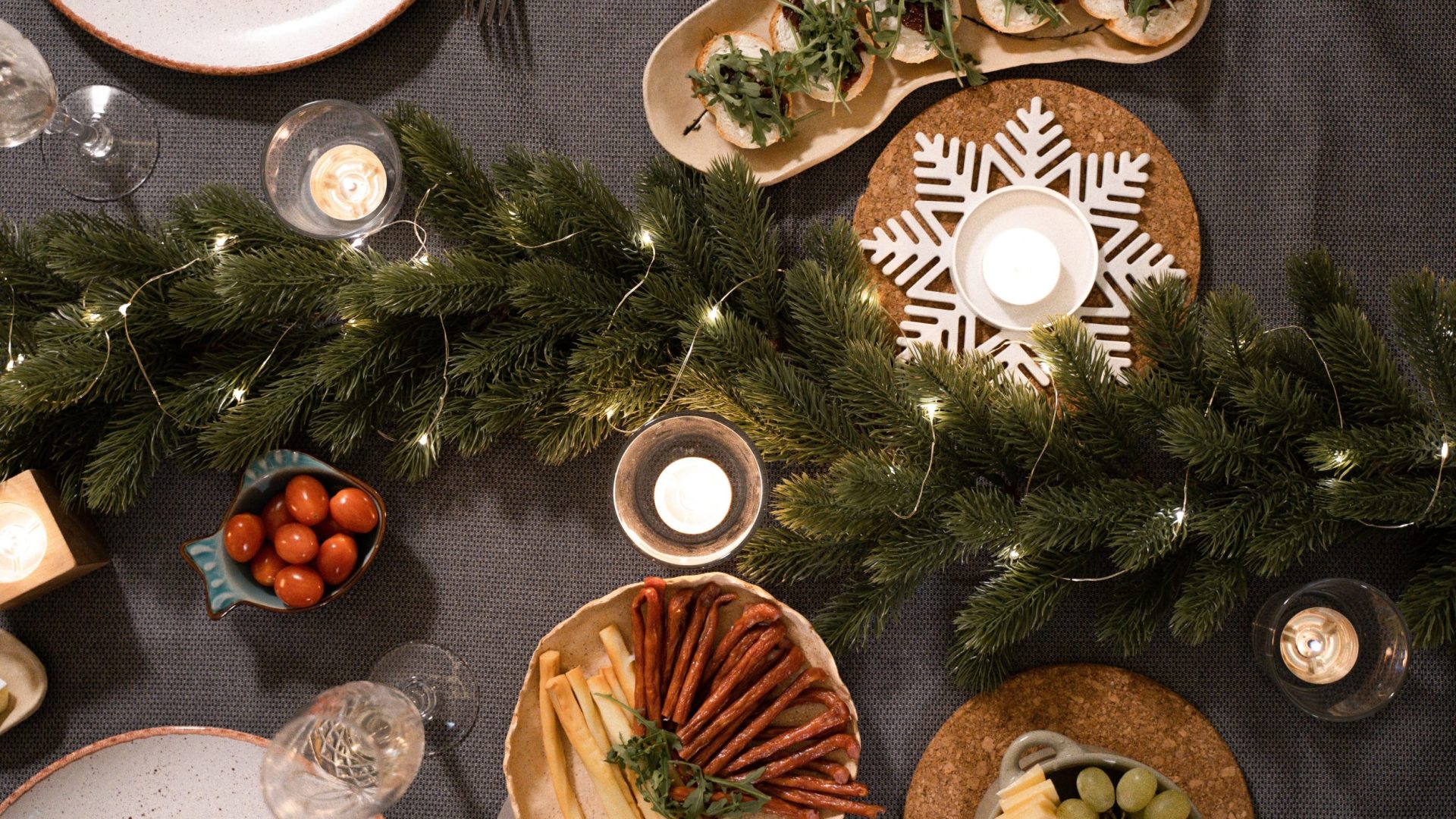 Christmas dinner spread